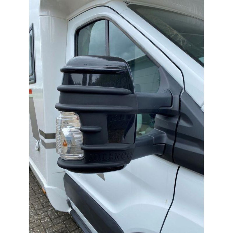 Durable Black Long Arm Mirror Protectors for Ford Transit Van/Motorhome (Set of 2) Milenco - UK Camping And Leisure