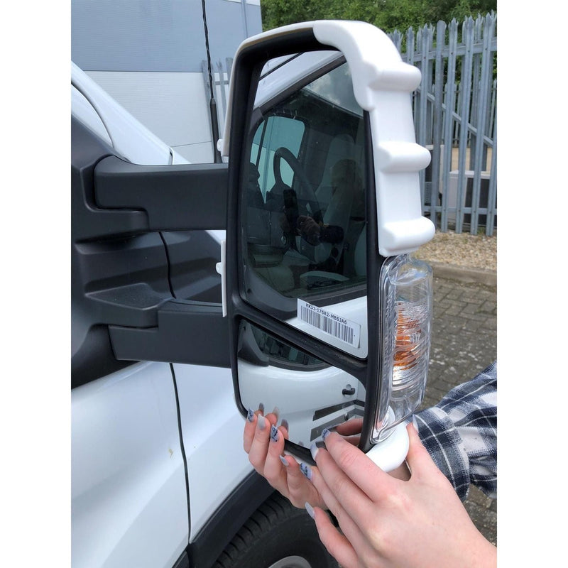 Durable Black Long Arm Mirror Protectors for Ford Transit Van/Motorhome (Set of 2) Milenco - UK Camping And Leisure