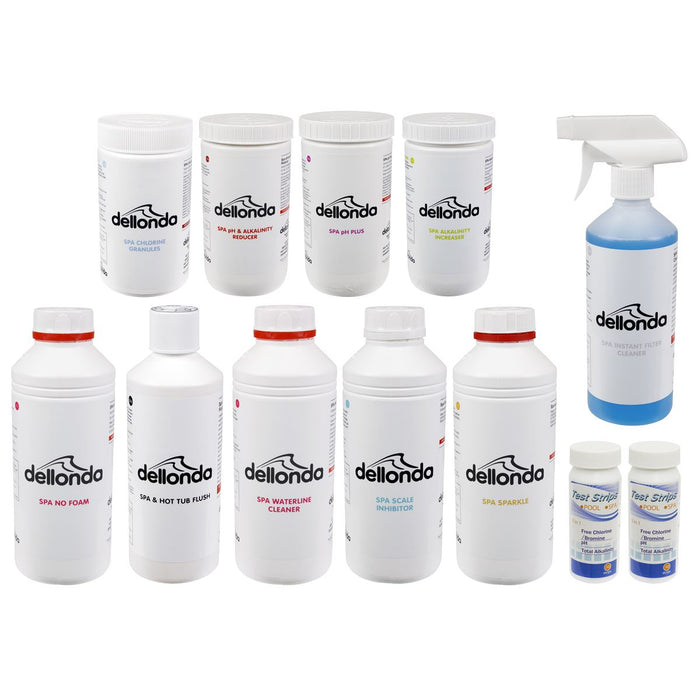 Dellonda Hot Tub/Spa Master Kit with 8 Chemicals & Test Strips DL87 Dellonda - UK Camping And Leisure