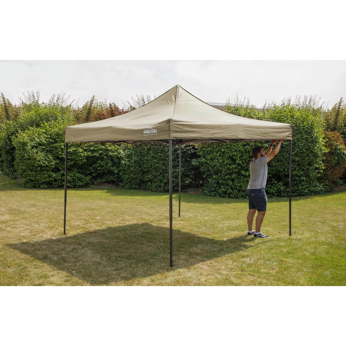 Dellonda 2x2m Pop-Up Gazebo Heavy Duty  Carry Bag Rope Stakes & Weight Beige Dellonda - UK Camping And Leisure