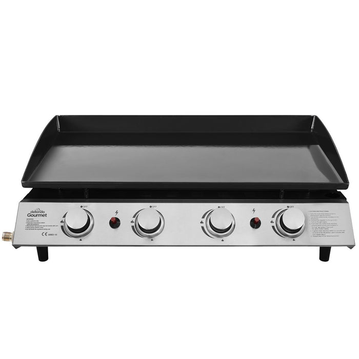 Dellonda 4 Burner 10kW Portable Gas Plancha - Stainless Steel Dellonda - UK Camping And Leisure