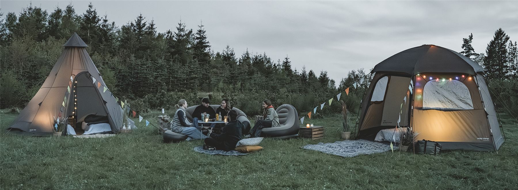 Easy Camp Rands Tipi Tent Dark Sand 8 Person Easy Camp - UK Camping And Leisure