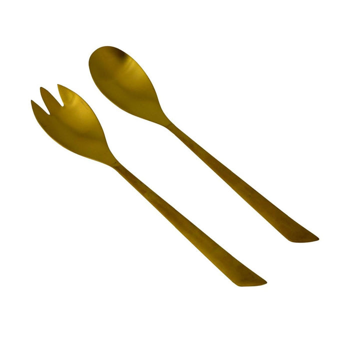 Bo-Camp Industrial Collection Salad Servers Fay 2 Pieces Gold Bo-Camp - UK Camping And Leisure