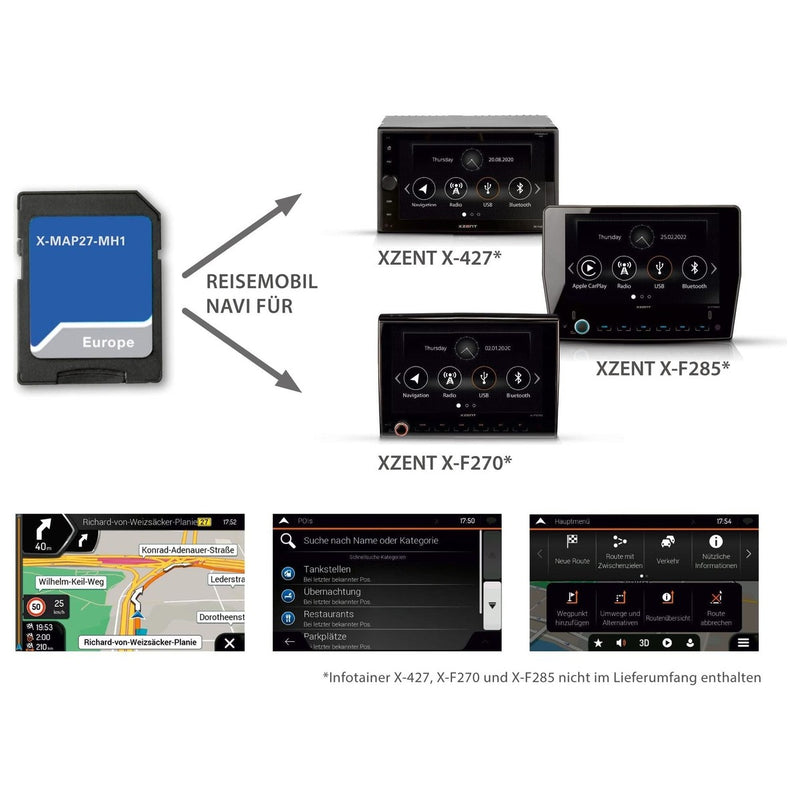 Xzent Sd Card Map27 For X-F270 X-F280 X-427 3 Yrs M/Home X-MAP27-MH3 Xzent - UK Camping And Leisure