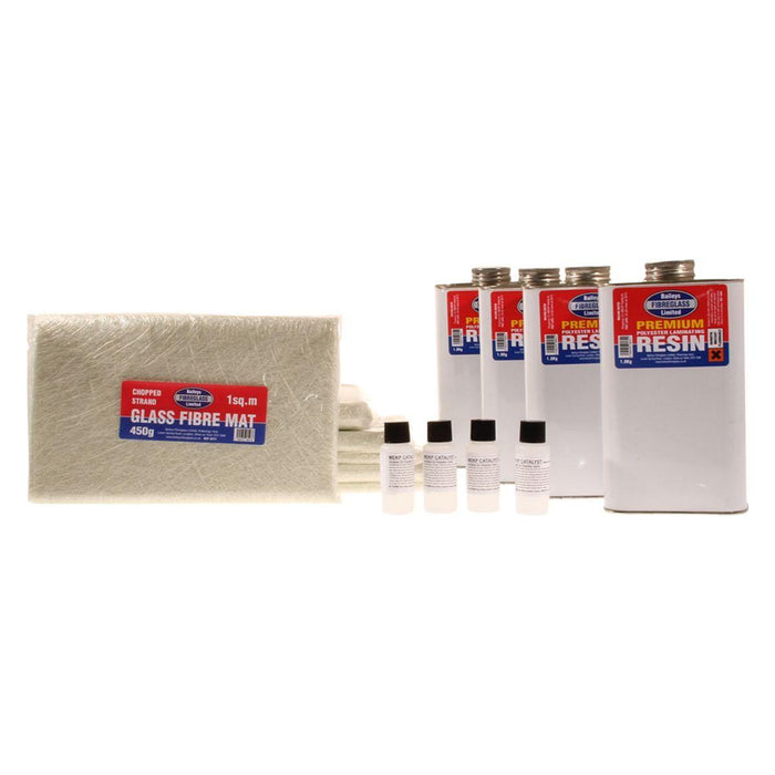 Baileys Fibreglass Premium Repair Kit 4Sq Metre with Tools for Professional Res Baileys - UK Camping And Leisure