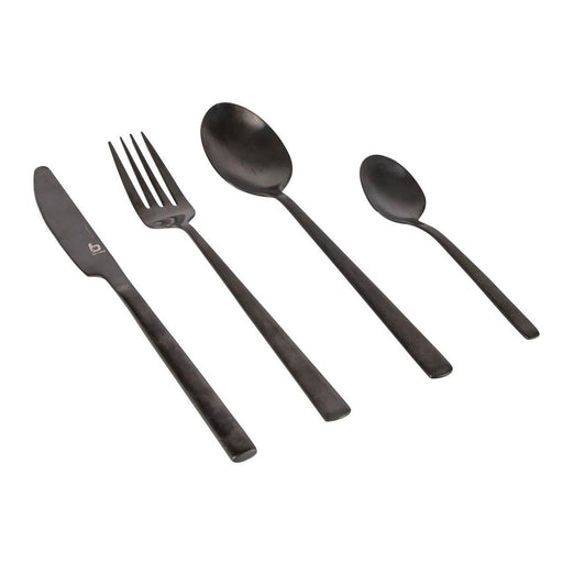 Bo-Camp Industrial Collection Cutlery Ballona 16 Pieces Black Bo-Camp - UK Camping And Leisure