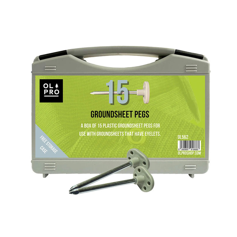 Olpro Heavy-Duty Groundsheet Pegs Set 100mm Steel 15 Pack