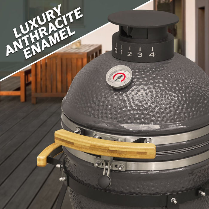 Dellonda Deluxe 16"(40cm) Ceramic Kamado Style BBQ DG158 Dellonda - UK Camping And Leisure