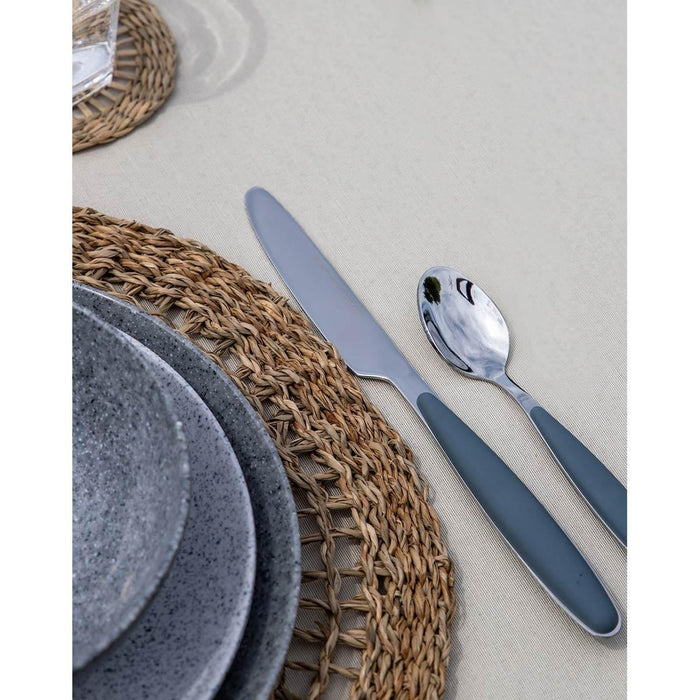 Gimex Cutlery Grey Soft Touch Handle 16 Pieces Gimex - UK Camping And Leisure