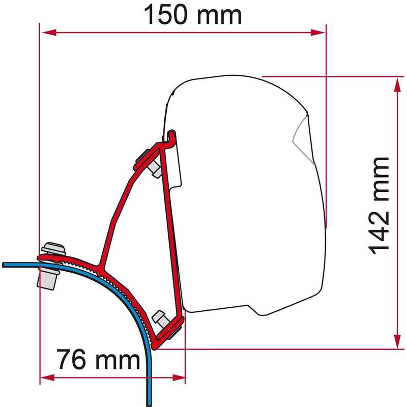 Fiamma F43 Bracket for VW T5/T6 Transporter Lift Roof LHD - Deep Black Fiamma - UK Camping And Leisure