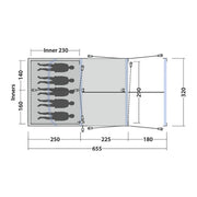 Outwell Lowa 5 Air 5 Berth Three Room Tunnel Tent - View 19