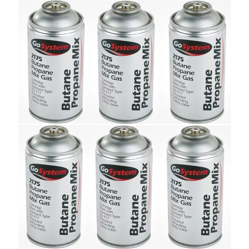 6x Go System Butane Propane Mix Gas 2175 170g 306ml Go System - UK Camping And Leisure
