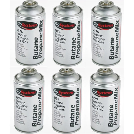 6x Go System Butane Propane Mix Gas 2175 170g 306ml Go System - UK Camping And Leisure
