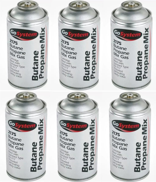 6x Go System Butane Propane Mix Gas 2175 170g 306ml Go System - UK Camping And Leisure