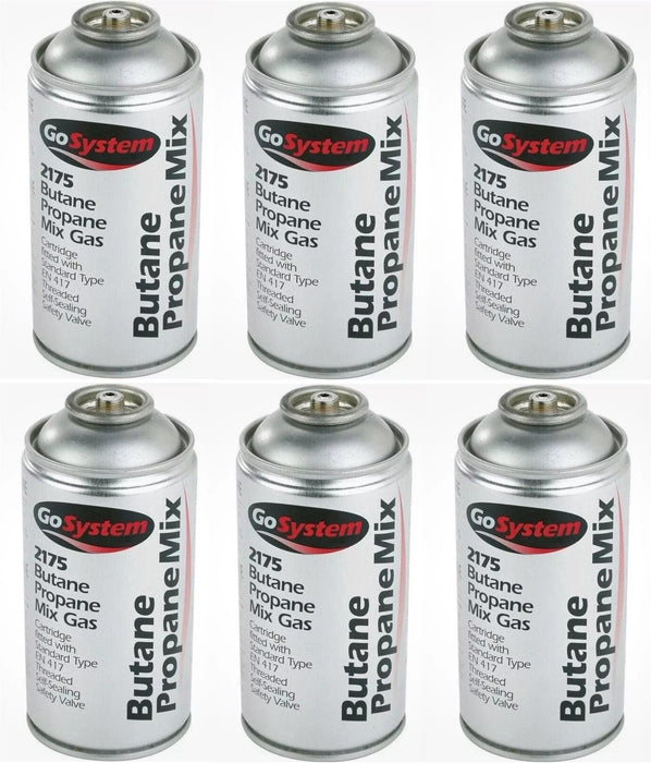 6x Go System Butane Propane Mix Gas 2175 170g 306ml Go System - UK Camping And Leisure