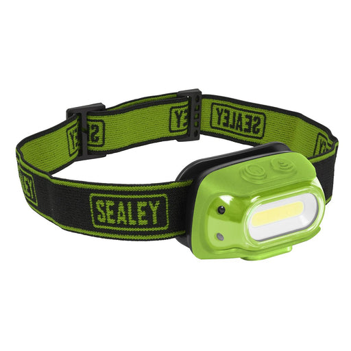 Sealey Rechargeable Head Torch with Auto-Sensor 8W COB LED - Green HT08RG Sealey - UK Camping And Leisure