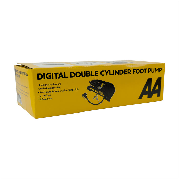 AA Digital Double Cylinder Barrel Foot Pump