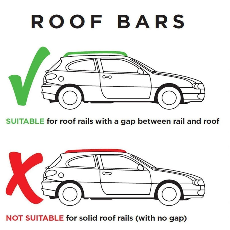 Summit SUP-930D Premium Railing Roof Bar for Cars with Raised Running Rails, Aluminium, Set of 2 - Summit Shop