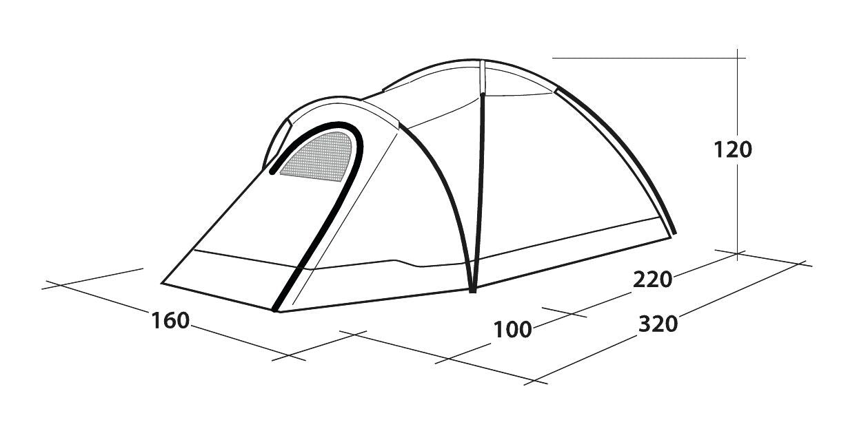 Outwell Cloud 2 Dome Tent 2 Berth Outwell - UK Camping And Leisure
