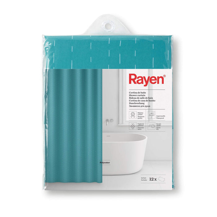 Shower Curtain Green Dash 2349 Rayen - UK Camping And Leisure