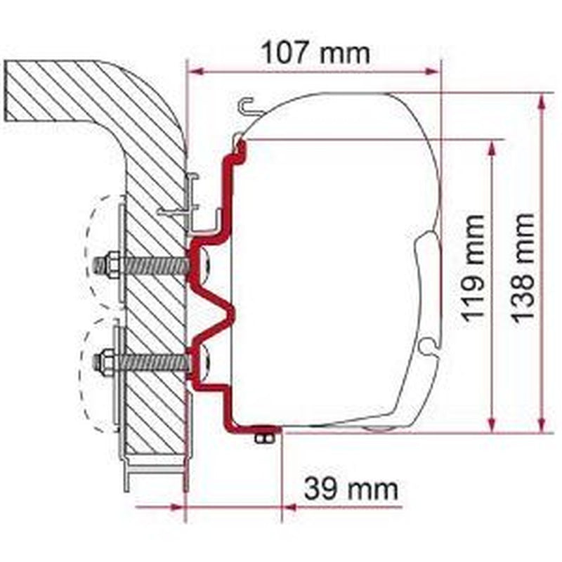 Fiamma F45 Adapter Kit Hymercamp 400Cm 98655-274 Fiamma - UK Camping And Leisure