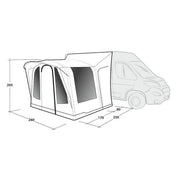 Outwell Santa Monica Air Mid High Driveaway Awning Campervan 240-270cm - View 9
