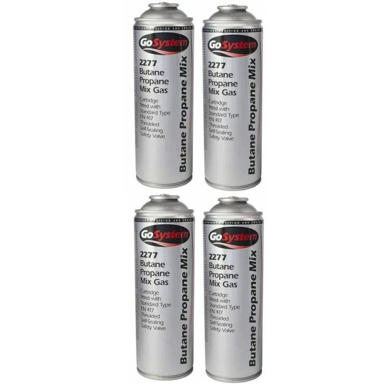 4x GoSystem Butane Propane Mix Gas 277g 482ml Go System - UK Camping And Leisure