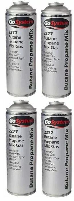 4x GoSystem Butane Propane Mix Gas 277g 482ml Go System - UK Camping And Leisure