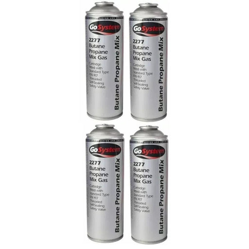 4x GoSystem Butane Propane Mix Gas 277g 482ml Go System - UK Camping And Leisure