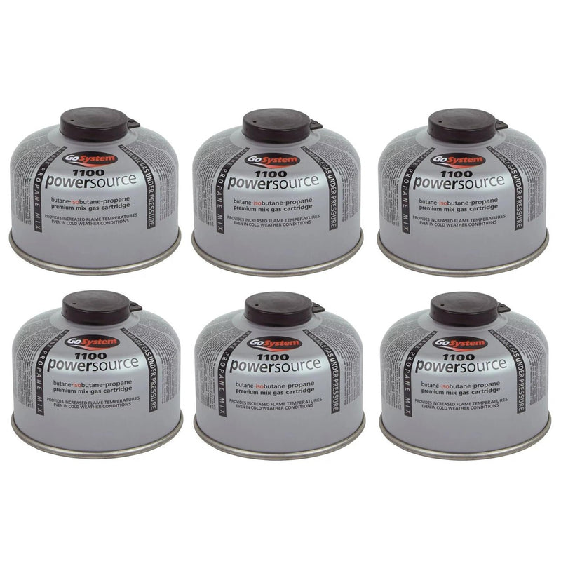 6x Go System PowerSource Butane Propane Threaded Gas Canister - 100g Go System - UK Camping And Leisure