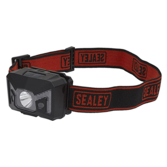 Sealey 3W CREE XPE LED Rechargeable Head Torch Light Auto Sensor 120 Lumens Sealey - UK Camping And Leisure
