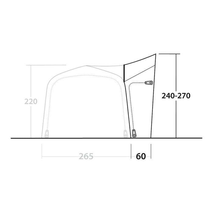 Outwell Tall Connection Crossville 250SA Access zone 240 - 270 cm (Connector Only) Outwell - UK Camping And Leisure