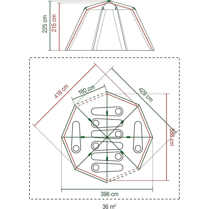 Coleman Cortes Octagon 8 Person Dome Glamping Yurt Camping Family Tent Blue Coleman - UK Camping And Leisure