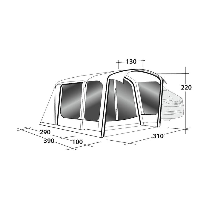 Outwell Jonesville 290SA Flex Drive-Away Awning Campervan 175 - 200 cm Outwell - UK Camping And Leisure