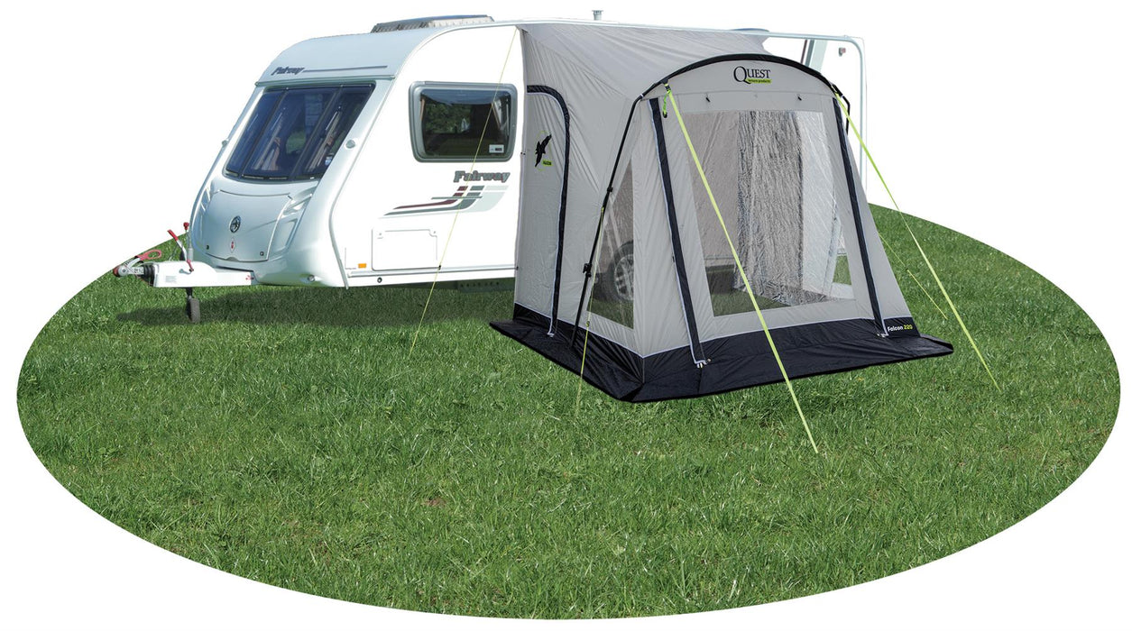 Quest Falcon Pro 220 Poled Porch Caravan Awning Grey Quest Leisure - UK Camping And Leisure