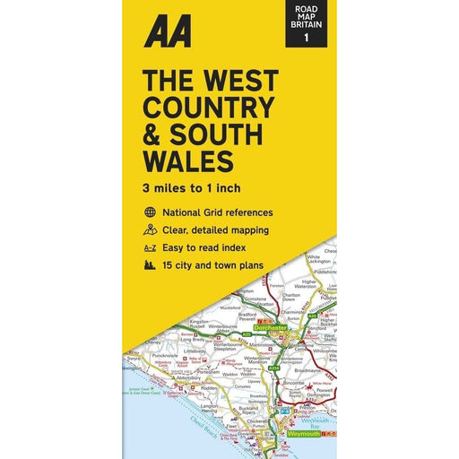 AA West Country & S Wales Road Map 9780749582807 AA - UK Camping And Leisure