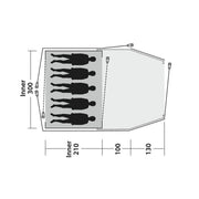Outwell Cloud 5 Plus Pole Tent Green 5 Person Outwell - UK Camping And Leisure