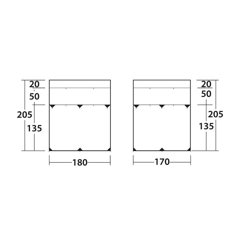 Outwell Fallcrest Side Panel Set Campervan Cassette Awning Sides - View 9