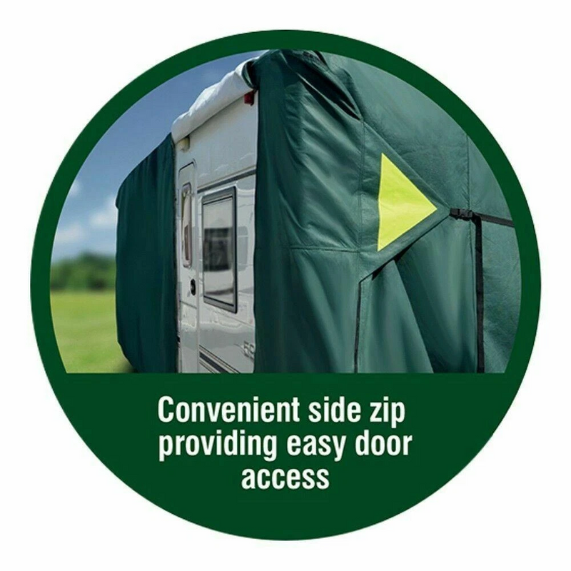 Maypole Premium Green 4-Ply Caravan Cover Extra Wide 2.6m 6.2-6.8m (21-23′)