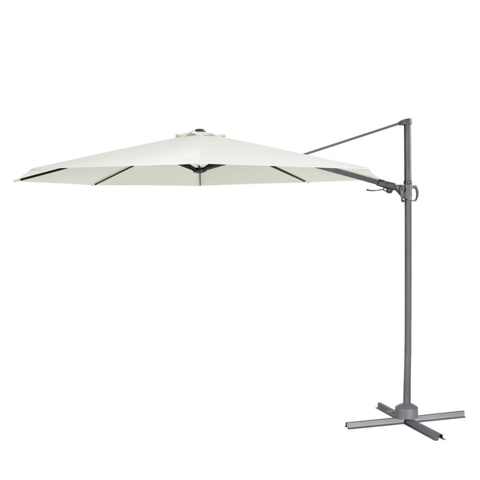 Dellonda Cantilever Parasol with 360 Rotation, Tilt & Cover 3m - Cream Dellonda - UK Camping And Leisure