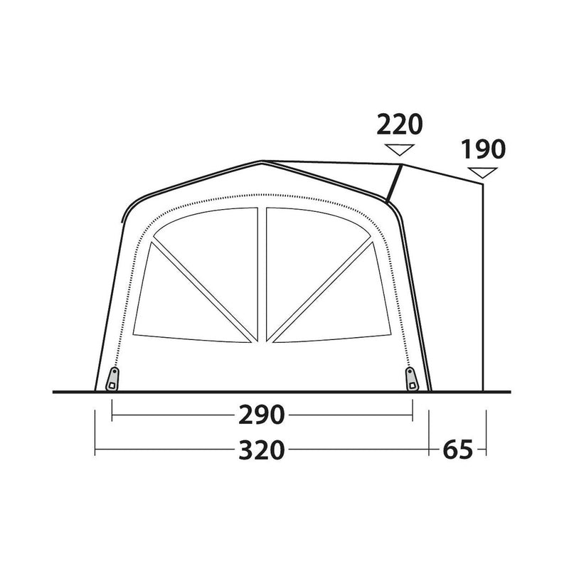 Outwell Jones L PowerAir Driveaway Awning Campervan 175-200cm Low - View 18