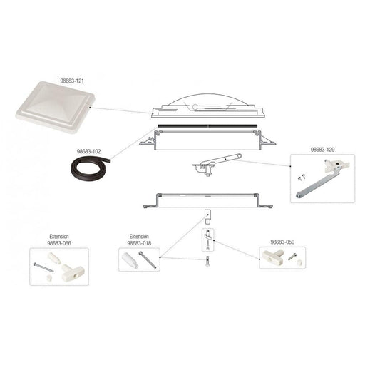 Fiamma Spare Dome Crystal For T/Vent Premium P3 & Vent 98683-101 Fiamma - UK Camping And Leisure