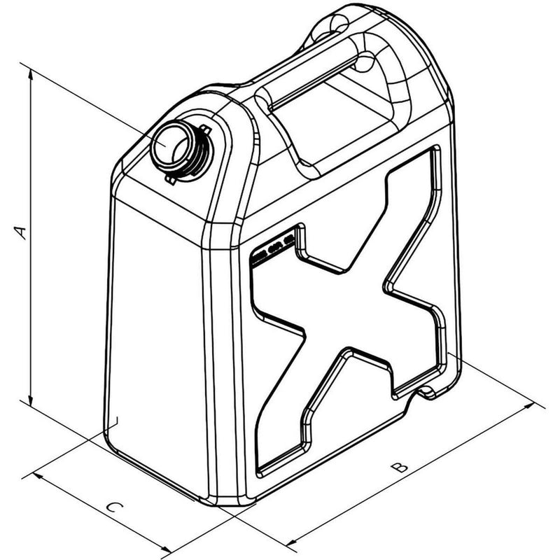 Can SB Plastic 10 Litre Fuel Jerry Can with Spout and Anti Spill Valve Can SB - UK Camping And Leisure