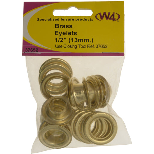 MDS1203 W4 Brass eyelets 1/2in (10pk) 37652 W4 - UK Camping And Leisure