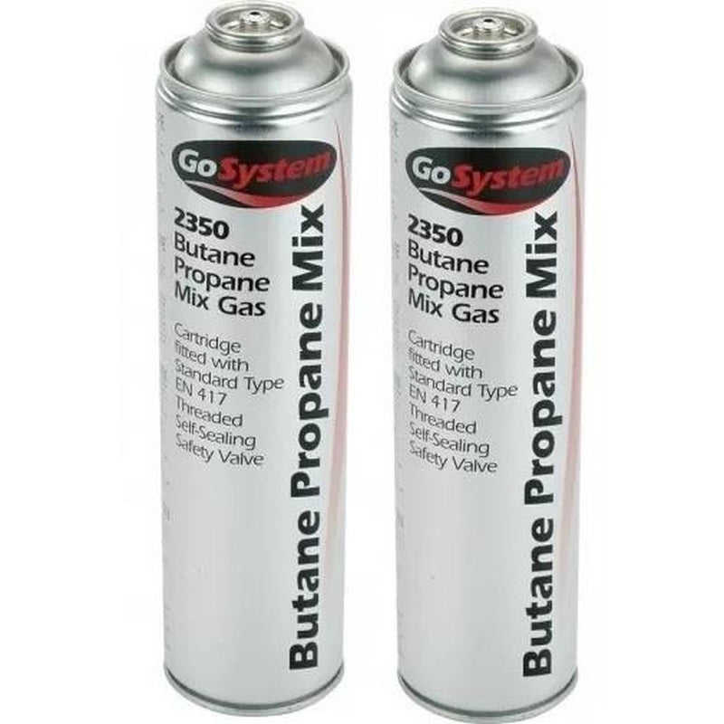 2x GoSystem Butane Propane Mix Gas 350g 631ml Go System - UK Camping And Leisure
