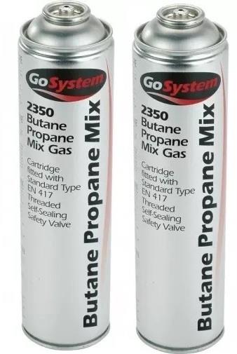 2x GoSystem Butane Propane Mix Gas 350g 631ml Go System - UK Camping And Leisure