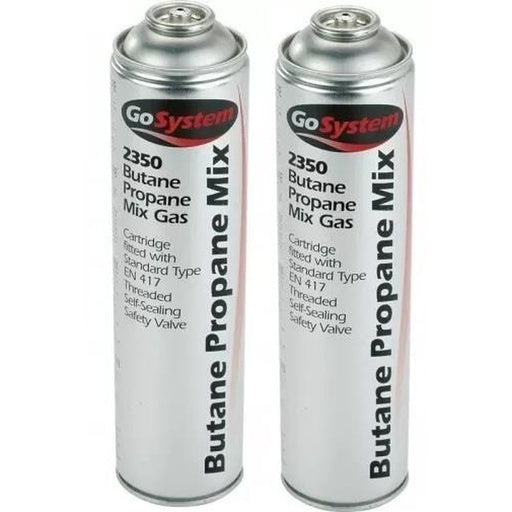 2x GoSystem Butane Propane Mix Gas 350g 631ml Go System - UK Camping And Leisure