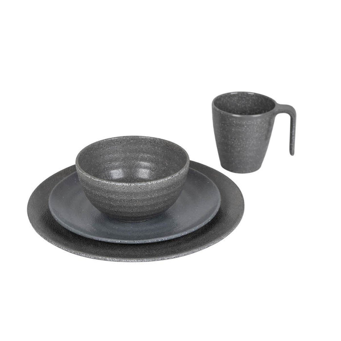 Bo-Camp Tableware Stone 16 Pieces Grey Bo-Camp - UK Camping And Leisure