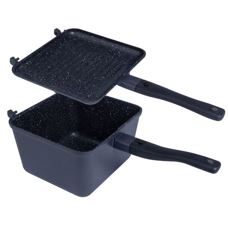 Ridgemonkey XL Connect Deep Pan & Griddle Granite Edition Fishing Camping Cook RidgeMonkey - UK Camping And Leisure