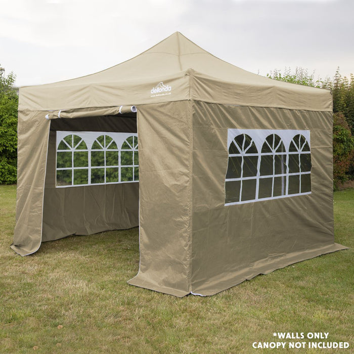 Dellonda Side Walls/Doors/Windows for Gazebo/Marquee Fits 2 x 2m Models - Beige Dellonda - UK Camping And Leisure